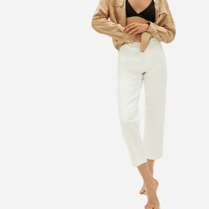 Everlane Straight-Leg Cropped Pants in White